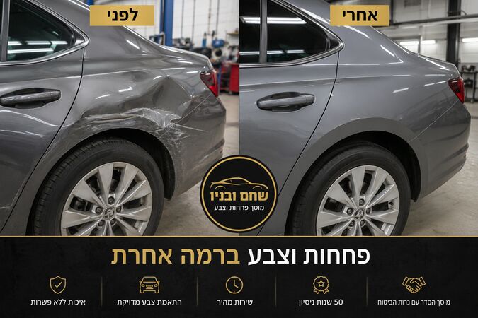 תיקון פחחות וצבע - לפני ואחרי - תיקון פגוש מיני קופר