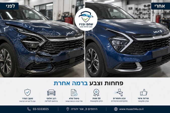 תיקון פחחות וצבע - לפני ואחרי